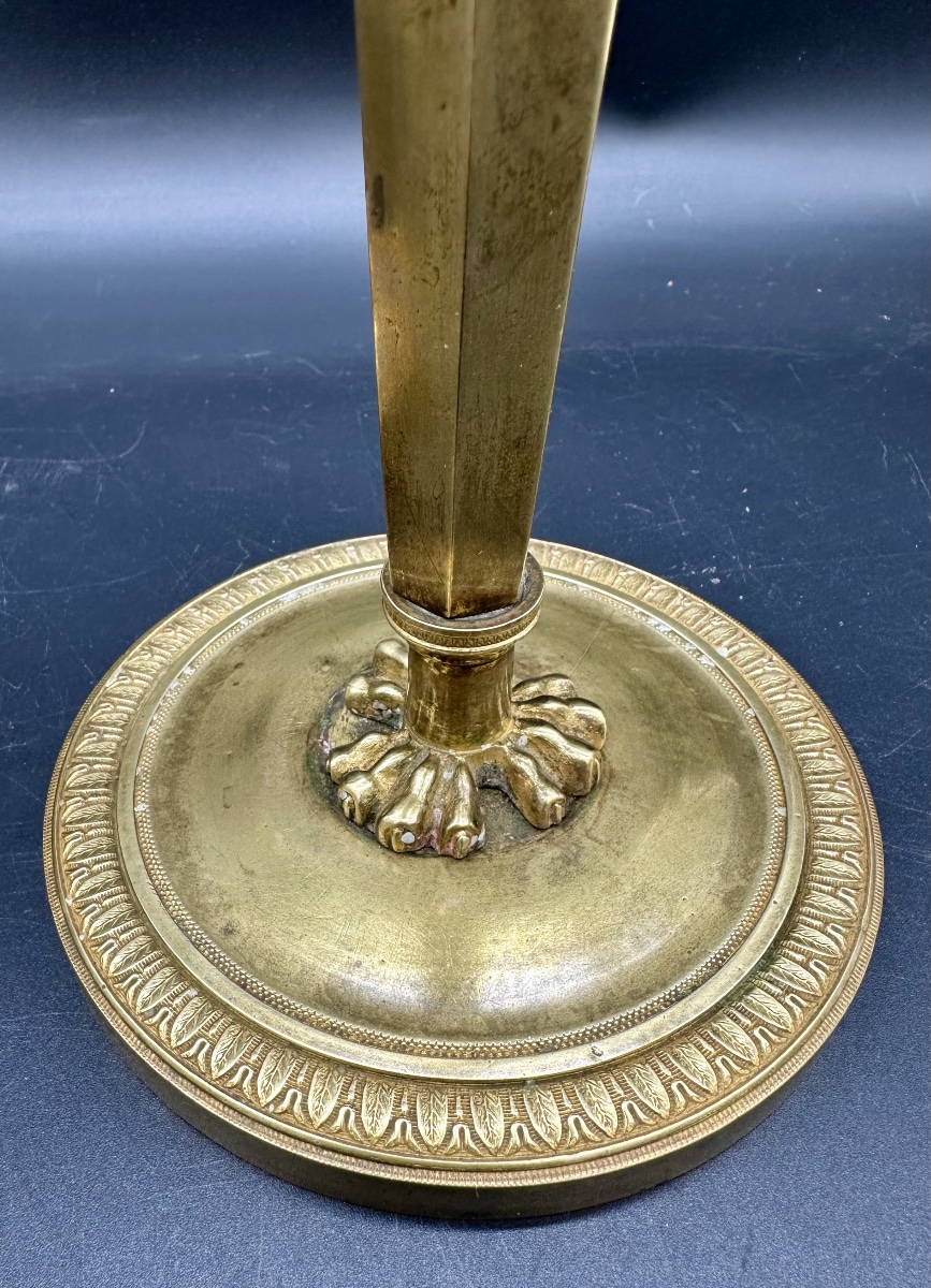 Pair Of Gilded Bronze Candlesticks, 19th Century -photo-4
