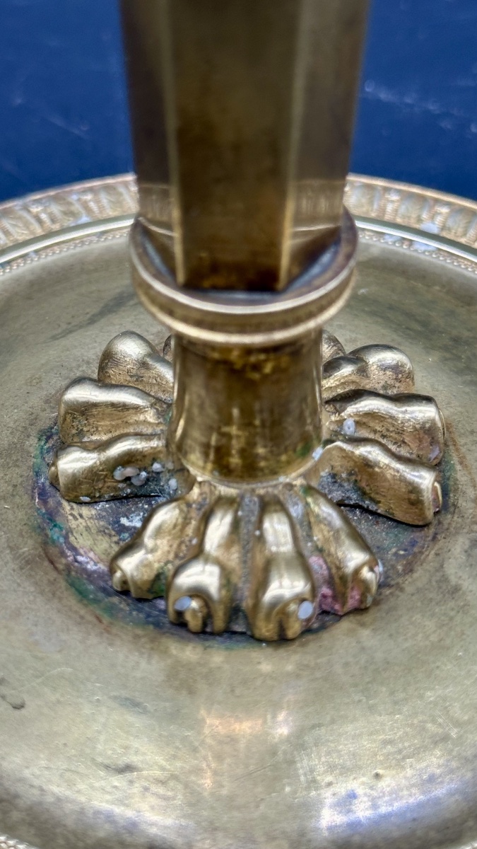 Pair Of Gilded Bronze Candlesticks, 19th Century -photo-1