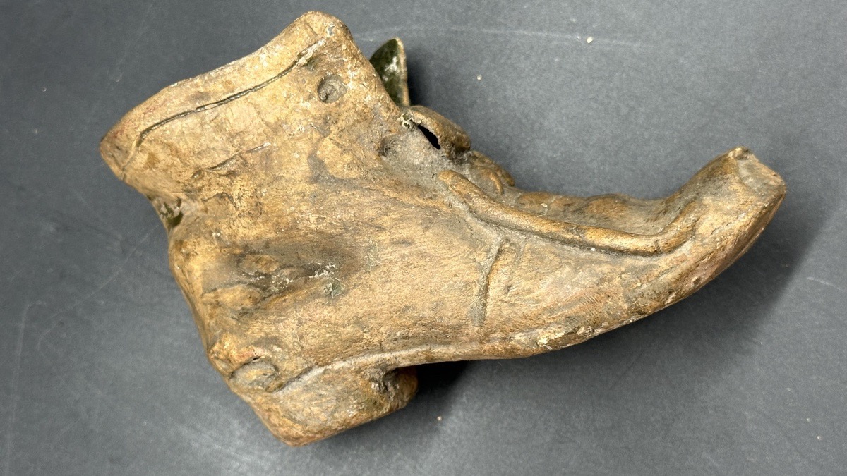 Pair Of Terracotta Shoes - Early 1900s-photo-2