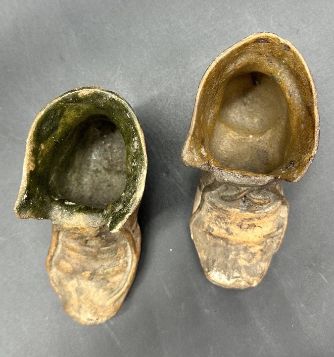 Pair Of Terracotta Shoes - Early 1900s-photo-4