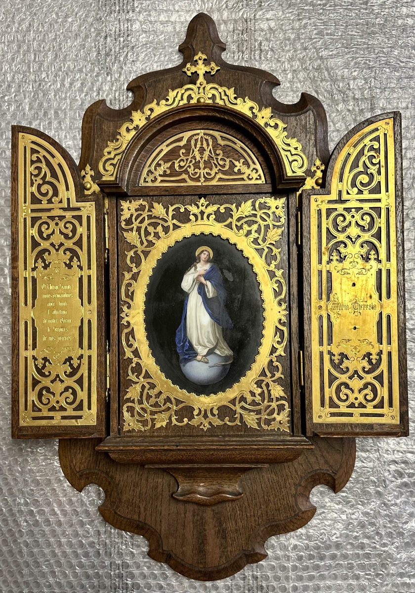 Autel domestique de dévotion de style historiciste –Vienne, manufacture Franz Theyer, vers 1860