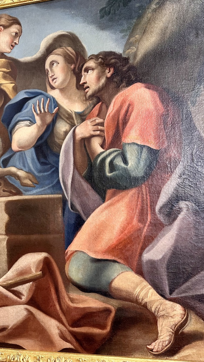 Tableau, huile sur toile « Le Sacrifice de l'Agneau », néoclassique (fin du XVIIIe siècle)-photo-3