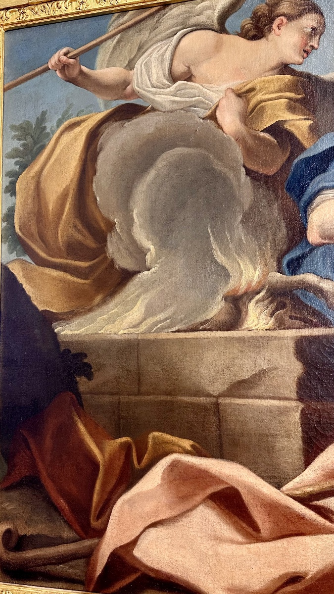 Tableau, huile sur toile « Le Sacrifice de l'Agneau », néoclassique (fin du XVIIIe siècle)-photo-1