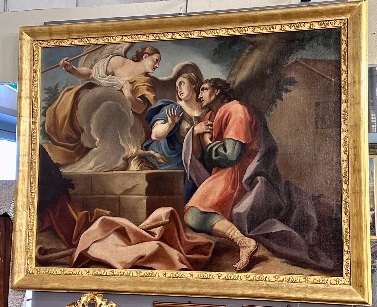 Tableau, huile sur toile « Le Sacrifice de l'Agneau », néoclassique (fin du XVIIIe siècle)-photo-7
