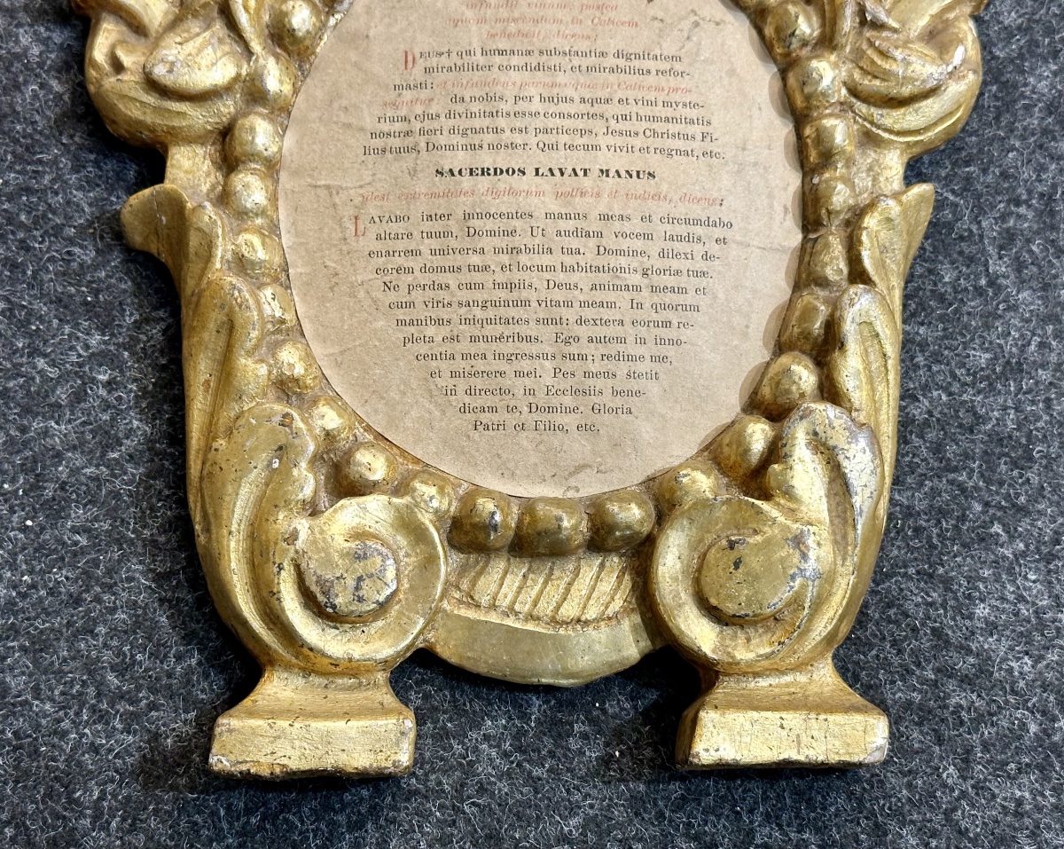 Paire de tableaux d'autel (cartaglorie) Louis XVI en bois sculpté et doré - XVIIIe siècle-photo-4