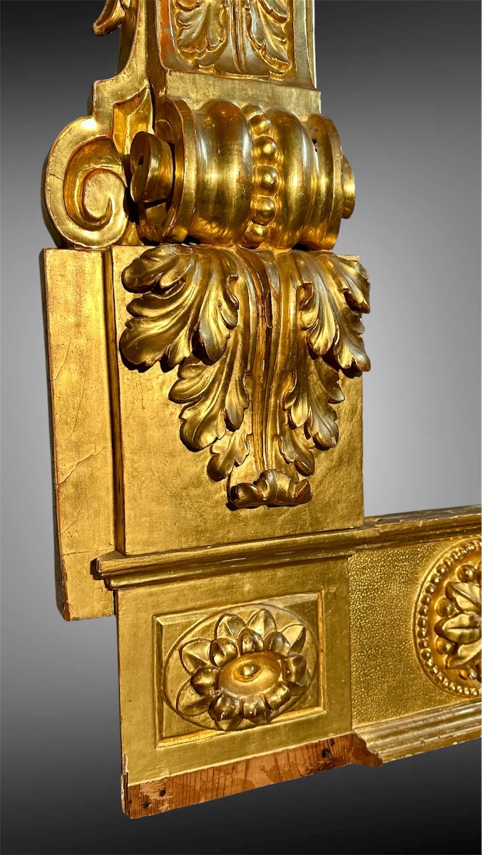 Carved And Gilded Wooden Architectural Frame - 18th Century -photo-5