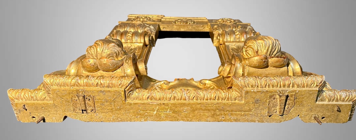 Carved And Gilded Wooden Architectural Frame - 18th Century -photo-6