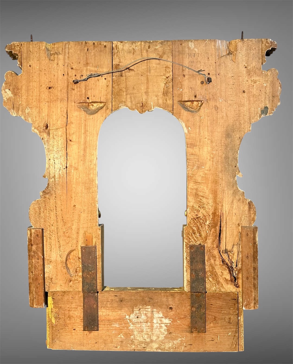 Carved And Gilded Wooden Architectural Frame - 18th Century -photo-8