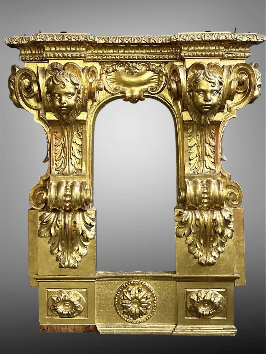 Carved And Gilded Wooden Architectural Frame - 18th Century 