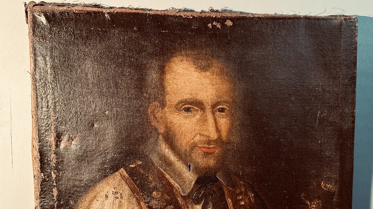 Tableau « Saint François Xavier », huile sur toile - XVIIe siècle.-photo-2