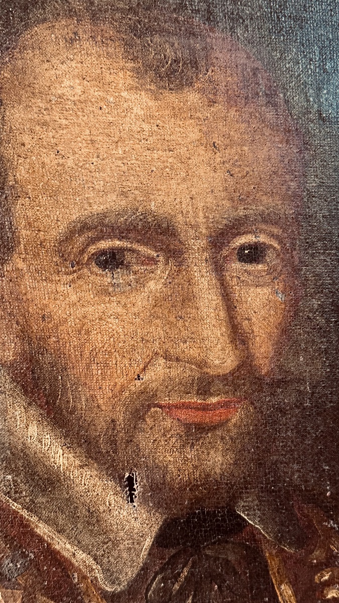 Tableau « Saint François Xavier », huile sur toile - XVIIe siècle.-photo-3