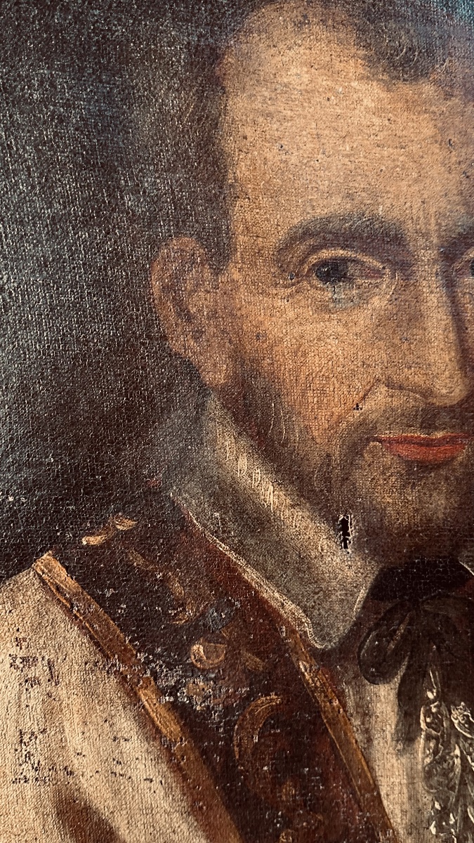 Tableau « Saint François Xavier », huile sur toile - XVIIe siècle.-photo-4