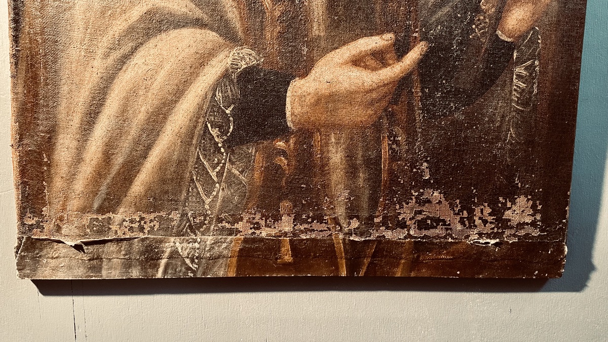 Tableau « Saint François Xavier », huile sur toile - XVIIe siècle.-photo-3