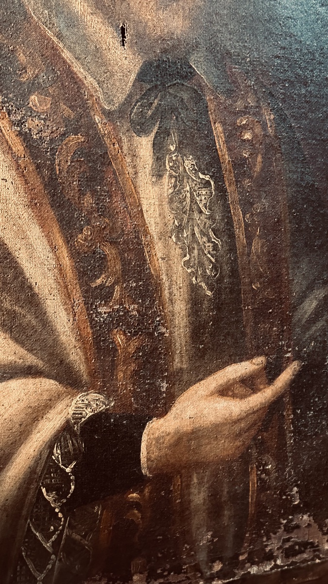 Tableau « Saint François Xavier », huile sur toile - XVIIe siècle.-photo-4