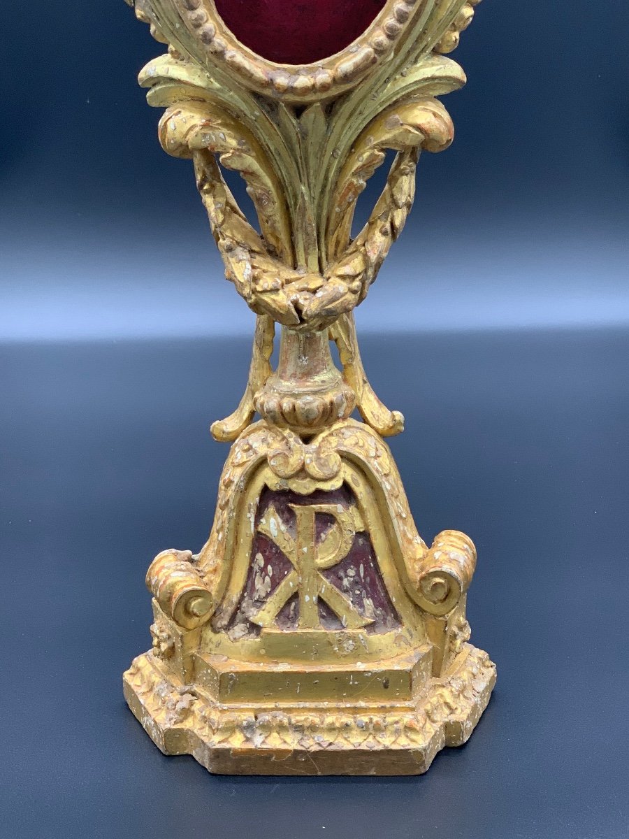 Reliquaire En Bois Doré - XVIIIe Siècle-photo-2