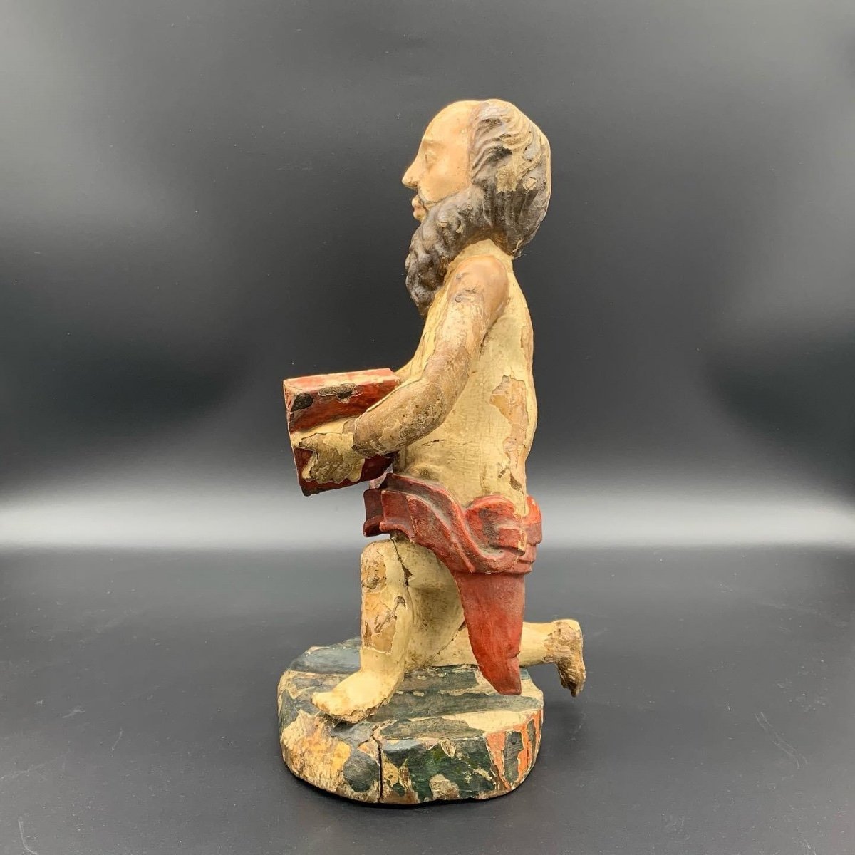 Polychrome Wood Sculpture “saint John The Baptist” - XVI / XVII Century-photo-1