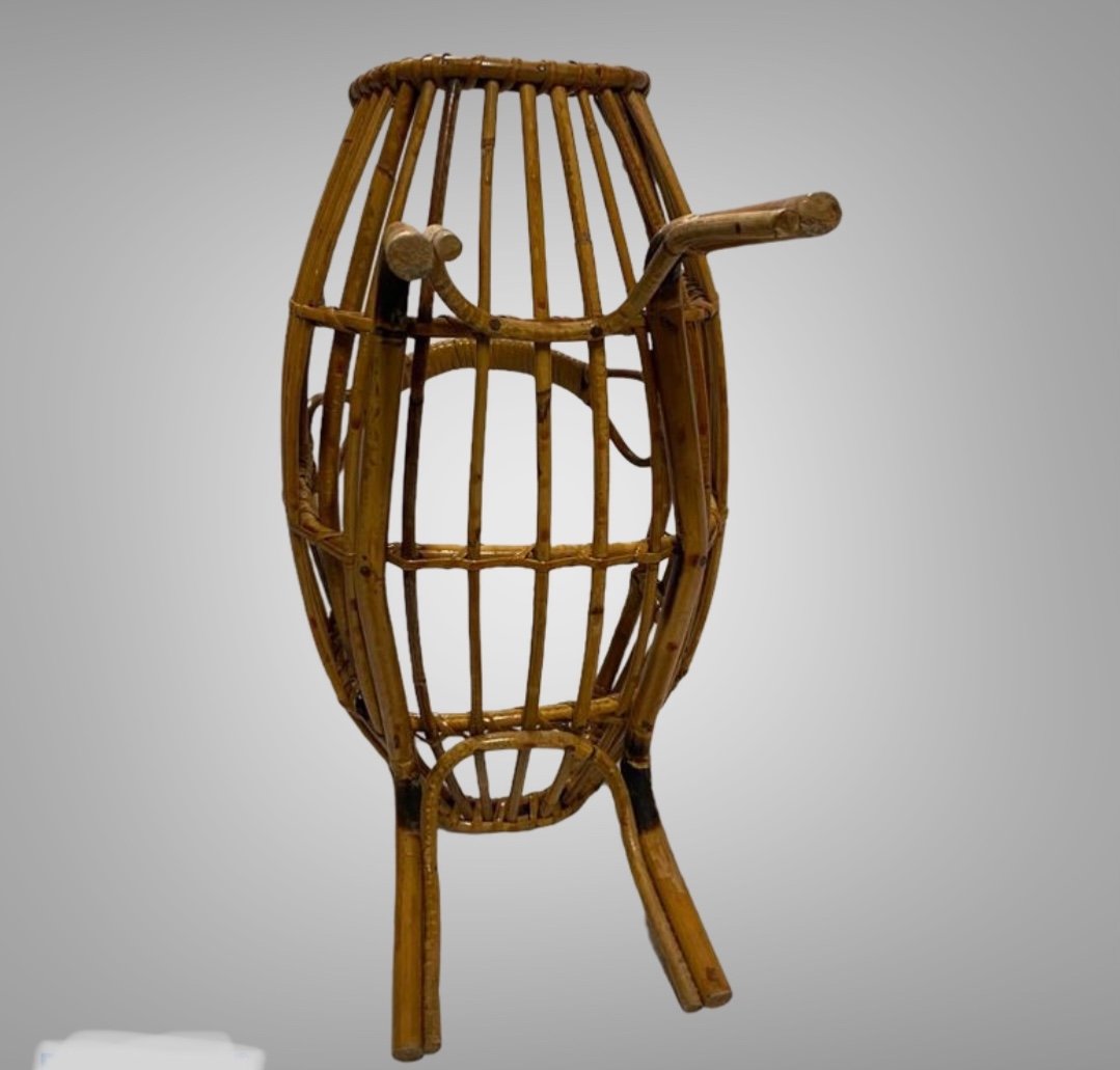 Mid-century Italian Bamboo & Rattan Magazine Rack, 1960s-photo-1