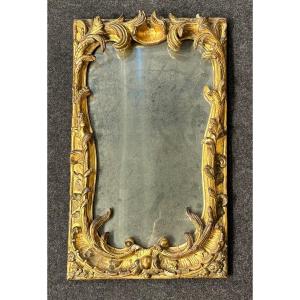 Gilded And Carved Wooden Mirror, Genoa, Mid-18th Century