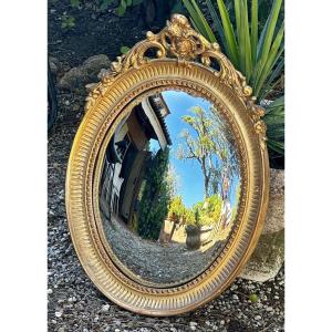 Miroir « Sorcière » en bois doré, XIXe siècle