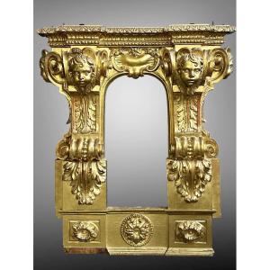 Carved And Gilded Wooden Architectural Frame - 18th Century 
