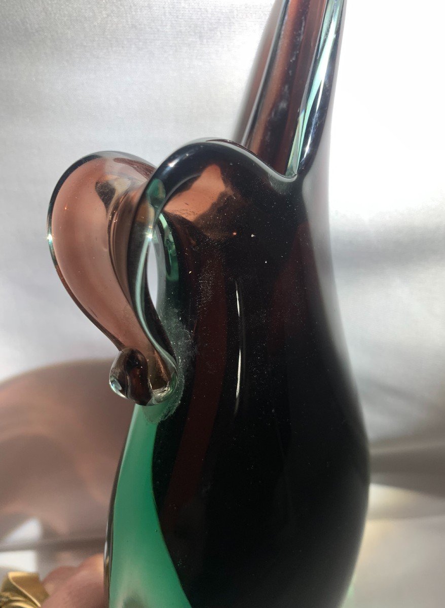 Sommerso Glass Vase In Three Colours. Murano 1960-photo-2