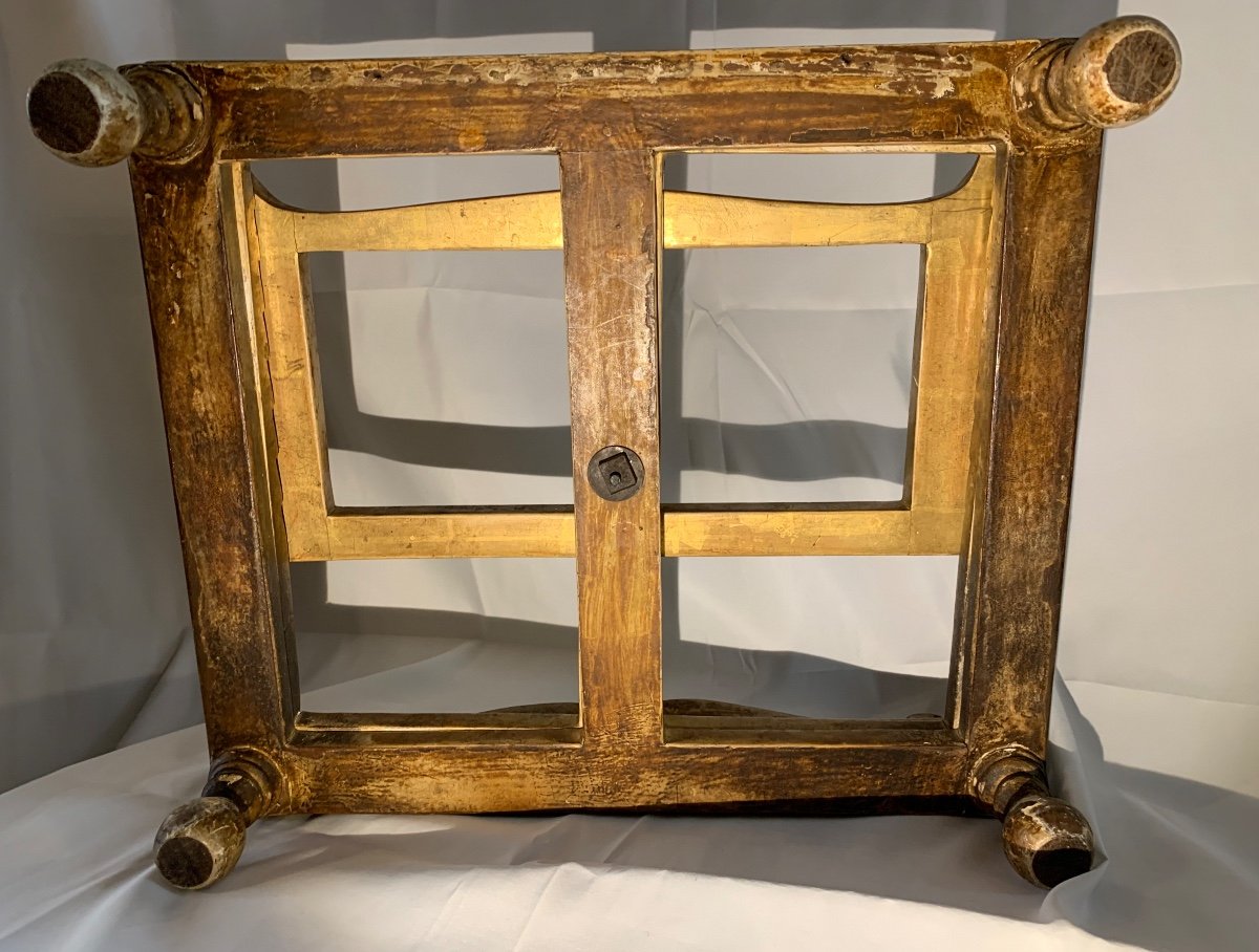 Neoclassical Book Stand In Gilded Wood. Late XVIII Century-photo-2