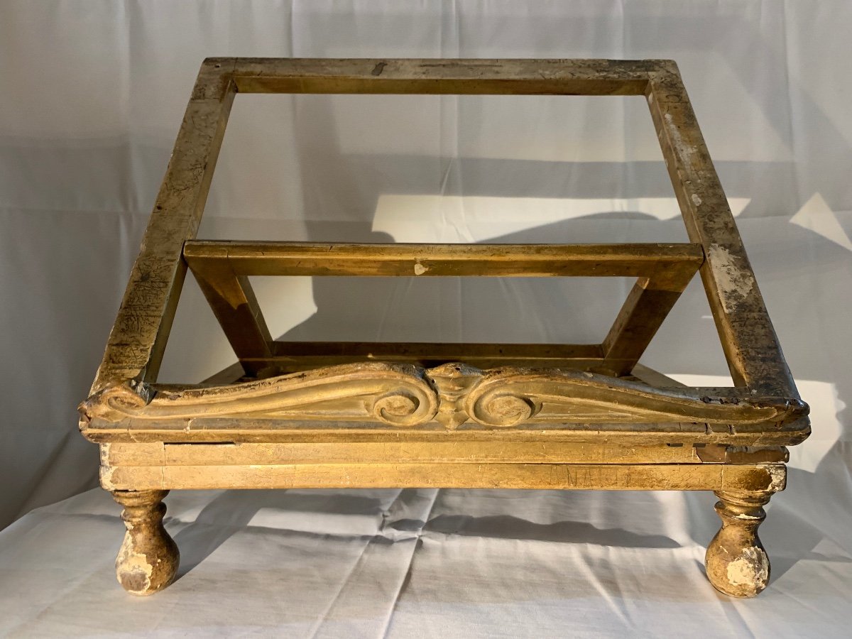 Neoclassical Book Stand In Gilded Wood. Late XVIII Century-photo-4