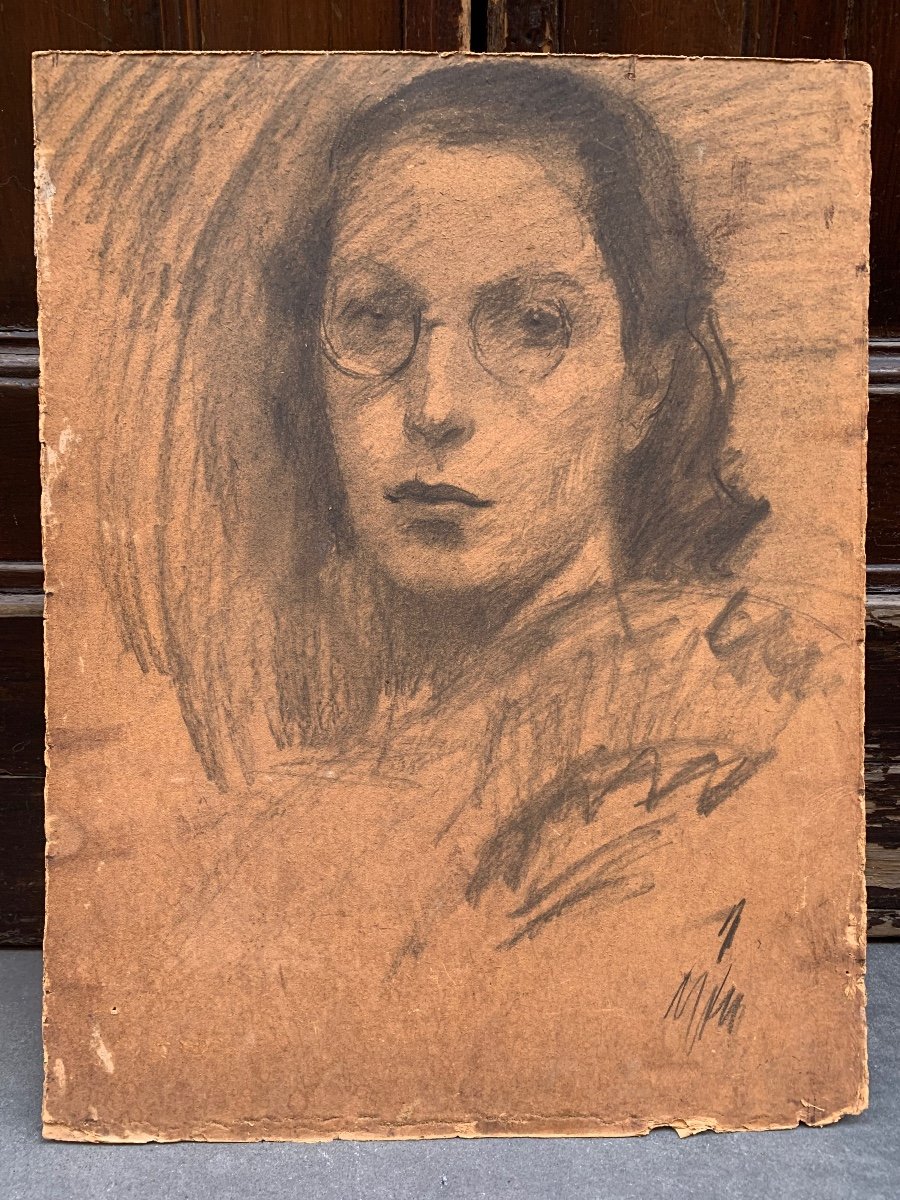 Girl With Glasses. About 1920-30. Double Portrait. Spalmach Gino-photo-3