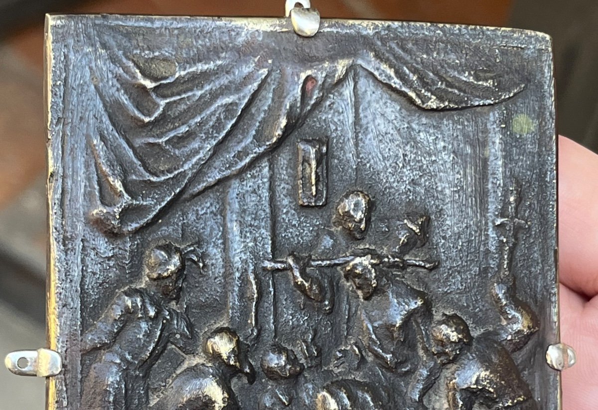 Matthias Wallbaum (1554 - 1632), Workshop. Crowning With Thorns. Bronze Plaque. 17th Century. -photo-3