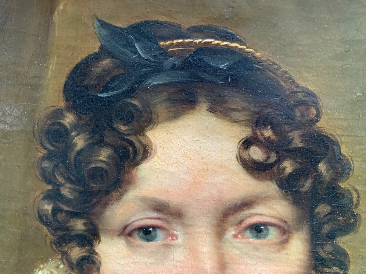Ca. 1820 Portrait Of A Woman. Léon Cogniet (1794-1880, Paris), Attributed.-photo-2