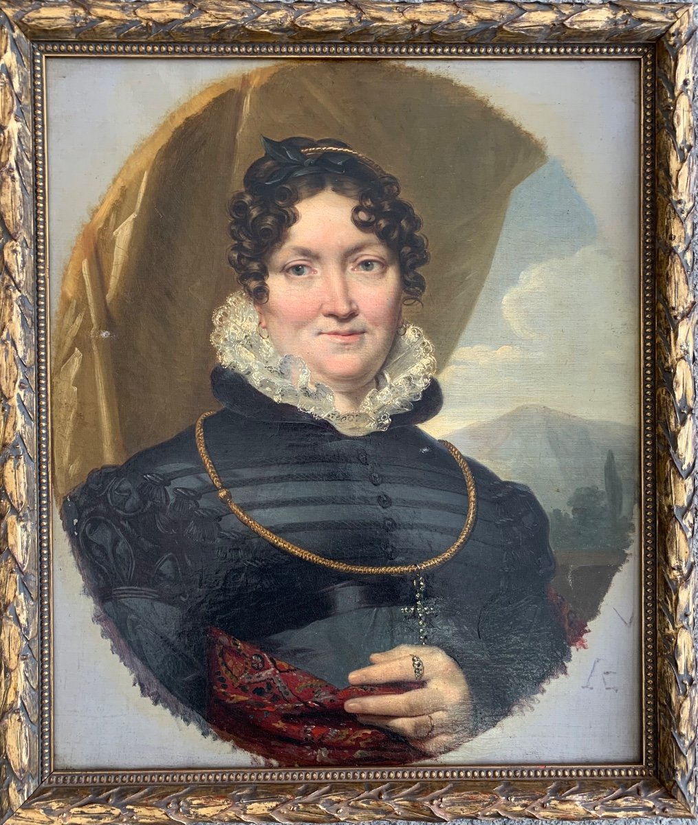 Ca. 1820 Portrait Of A Woman. Léon Cogniet (1794-1880, Paris), Attributed.