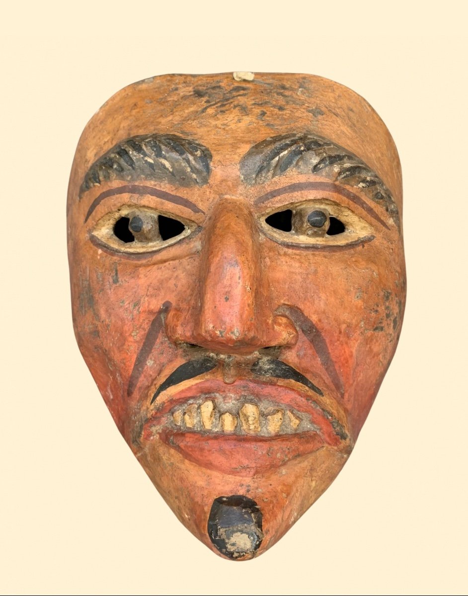 Guatemala. Maschera Di Baila De La Conquista. Inizio XX Secolo.