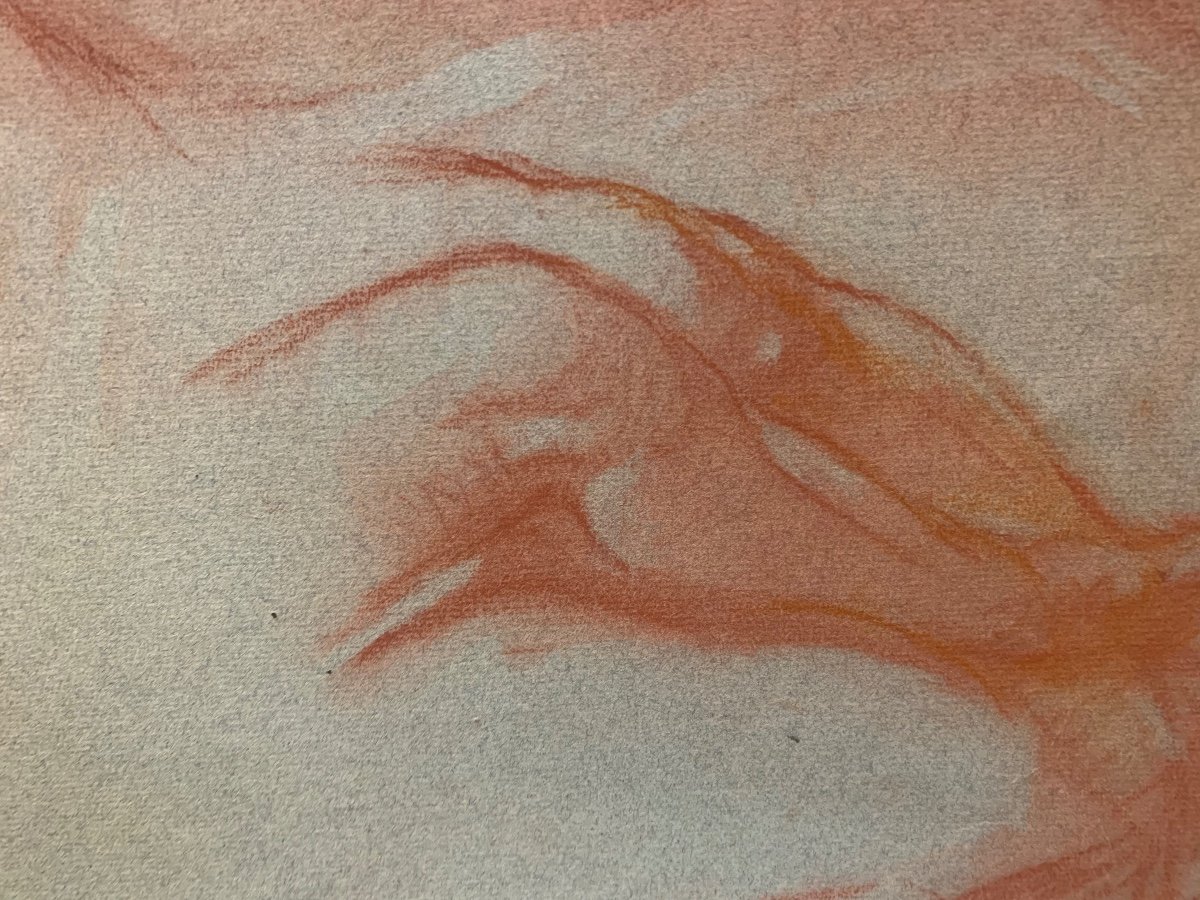 Etude d'Une Figure Féminine Nue. Dessin Sanguin Sur Papier. -photo-2