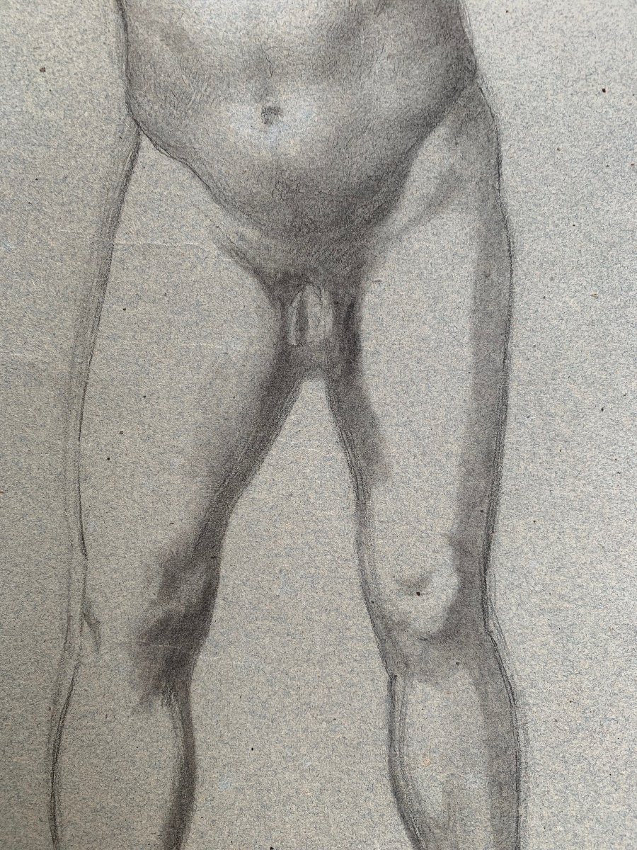 Etude Anatomique Préparatoire Pour La Figure d'Un Homme Avec Les Mains Sur Le Visage. XIXe-photo-3