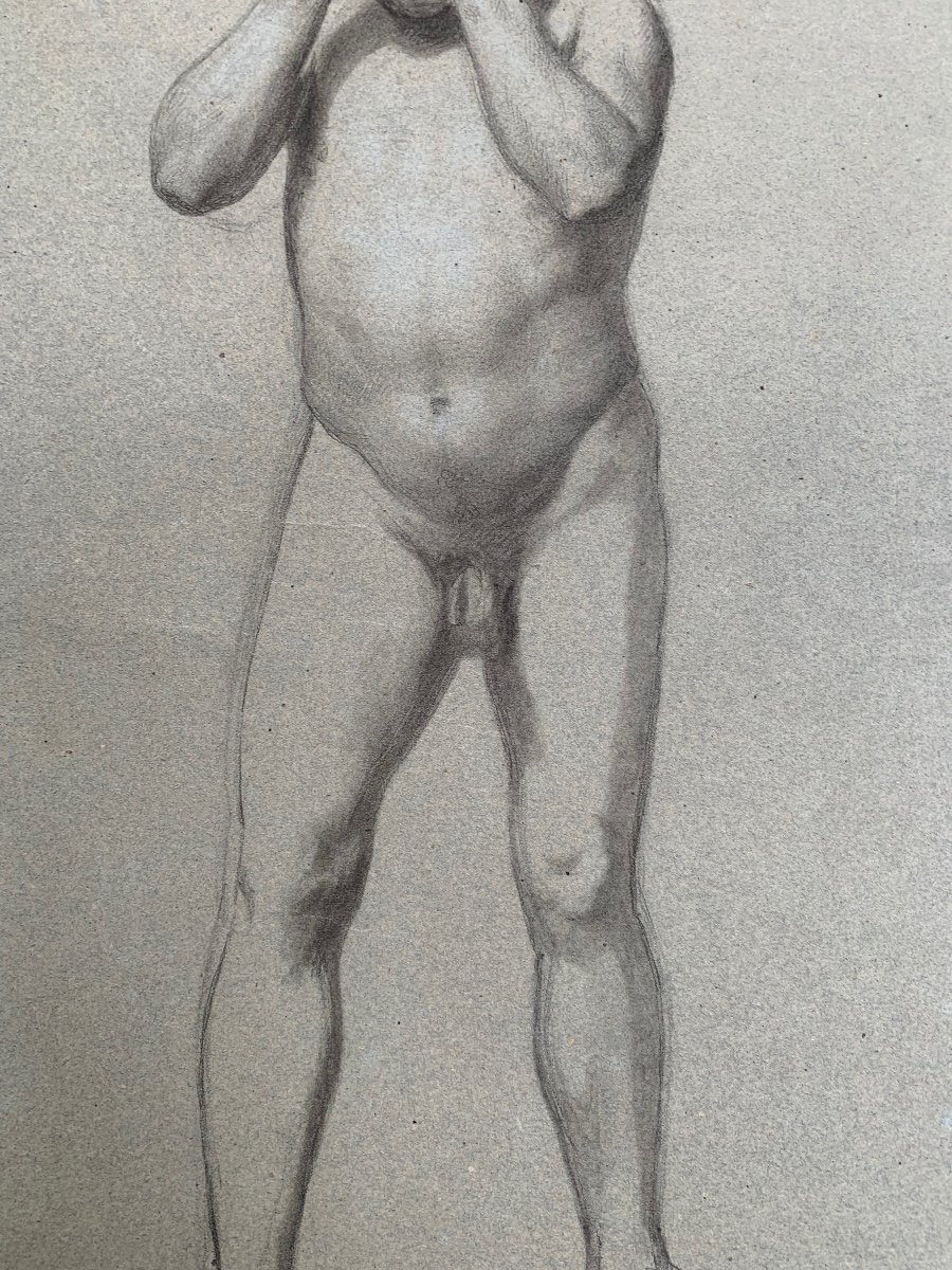 Etude Anatomique Préparatoire Pour La Figure d'Un Homme Avec Les Mains Sur Le Visage. XIXe-photo-5