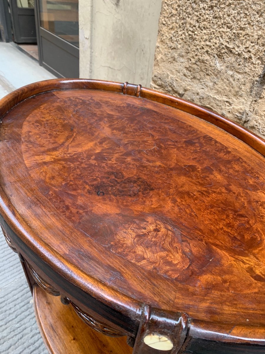 Oval Art Deco Coffee Table, Circa 1920-30-photo-2