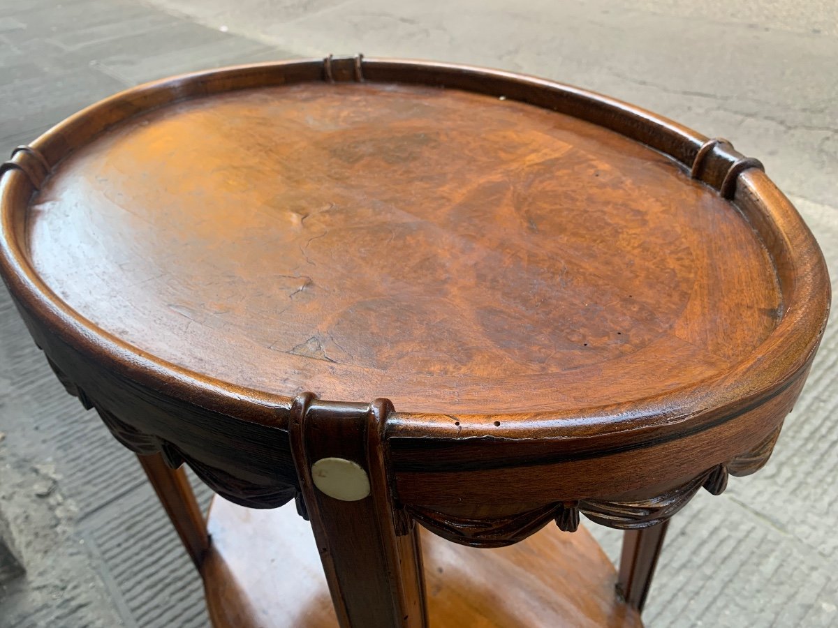 Oval Art Deco Coffee Table, Circa 1920-30-photo-8