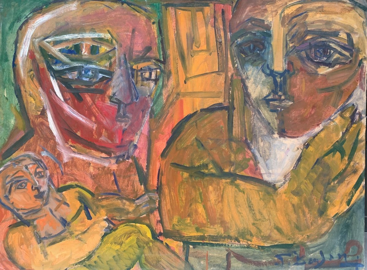 Patrick Boudon. Inner Family.  Post-war Expressionism. 1970s.