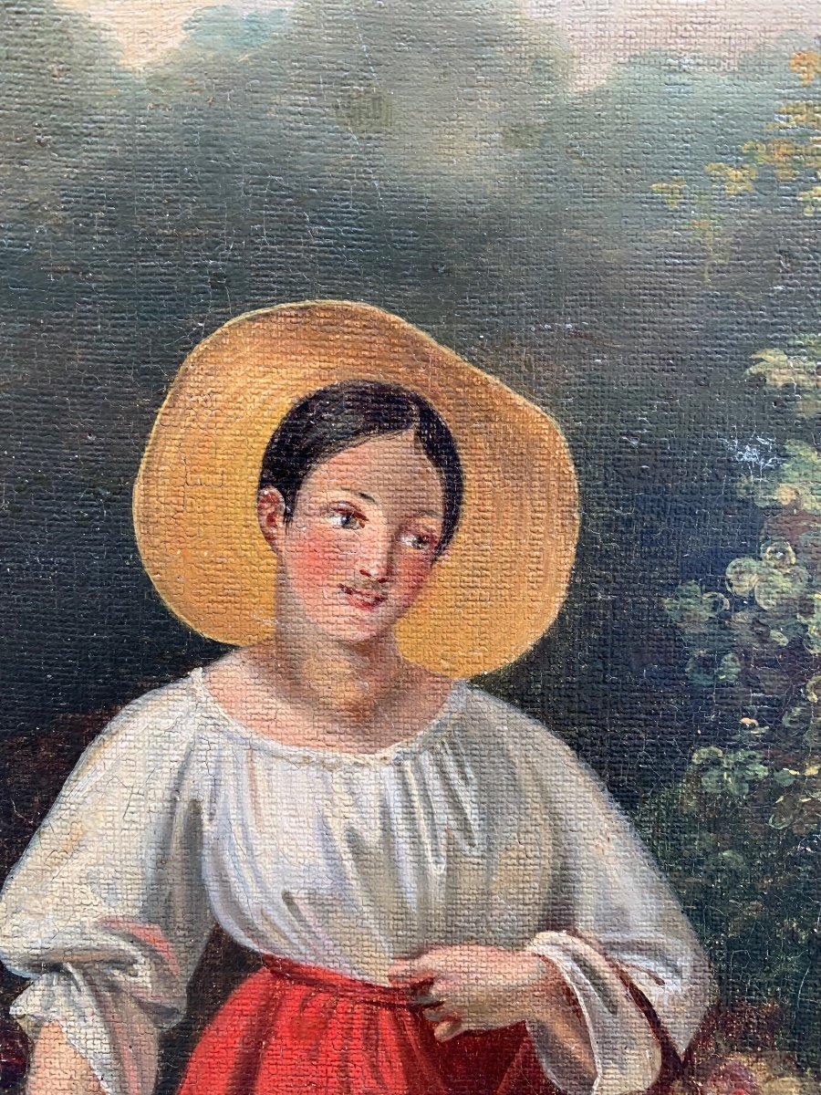 Paysanne Et Petite Dame Avec Des Jouets. Europe, époque Du Romantisme, Milieu Du XIXe Siècle-photo-6