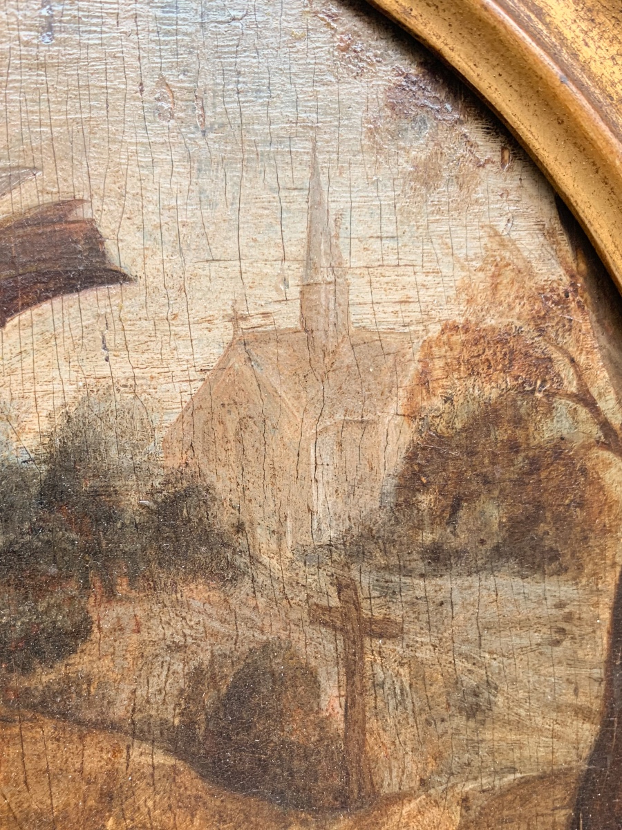 Saint Anthony The Abbot In A Natural Landscape.  Flemish School, Late 16th - Early 17th Century-photo-2