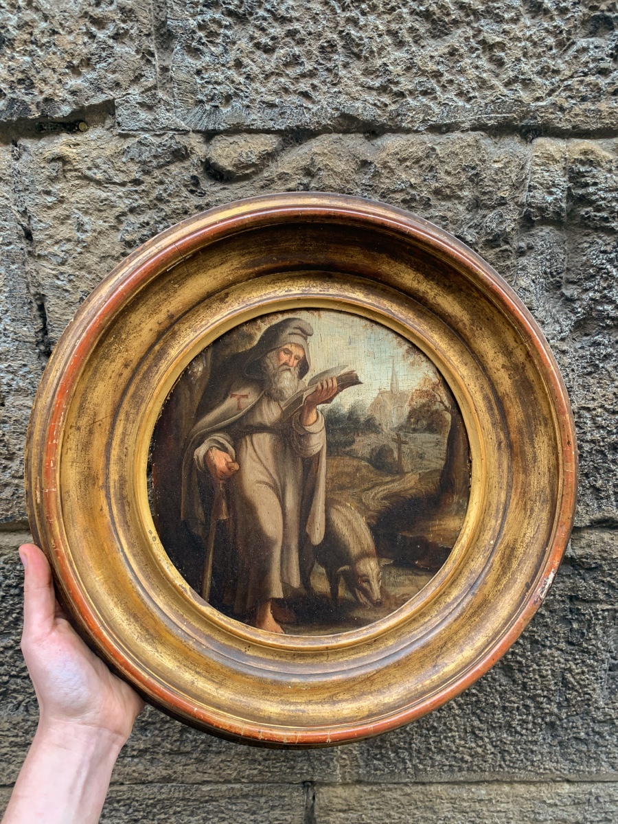 Saint Anthony The Abbot In A Natural Landscape.  Flemish School, Late 16th - Early 17th Century-photo-7