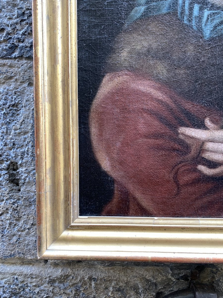 Portrait De Femme Avec Veste Rouge Bordée De Fourrure Et Natte. école Allemande, XVIIIe/xixe-photo-1