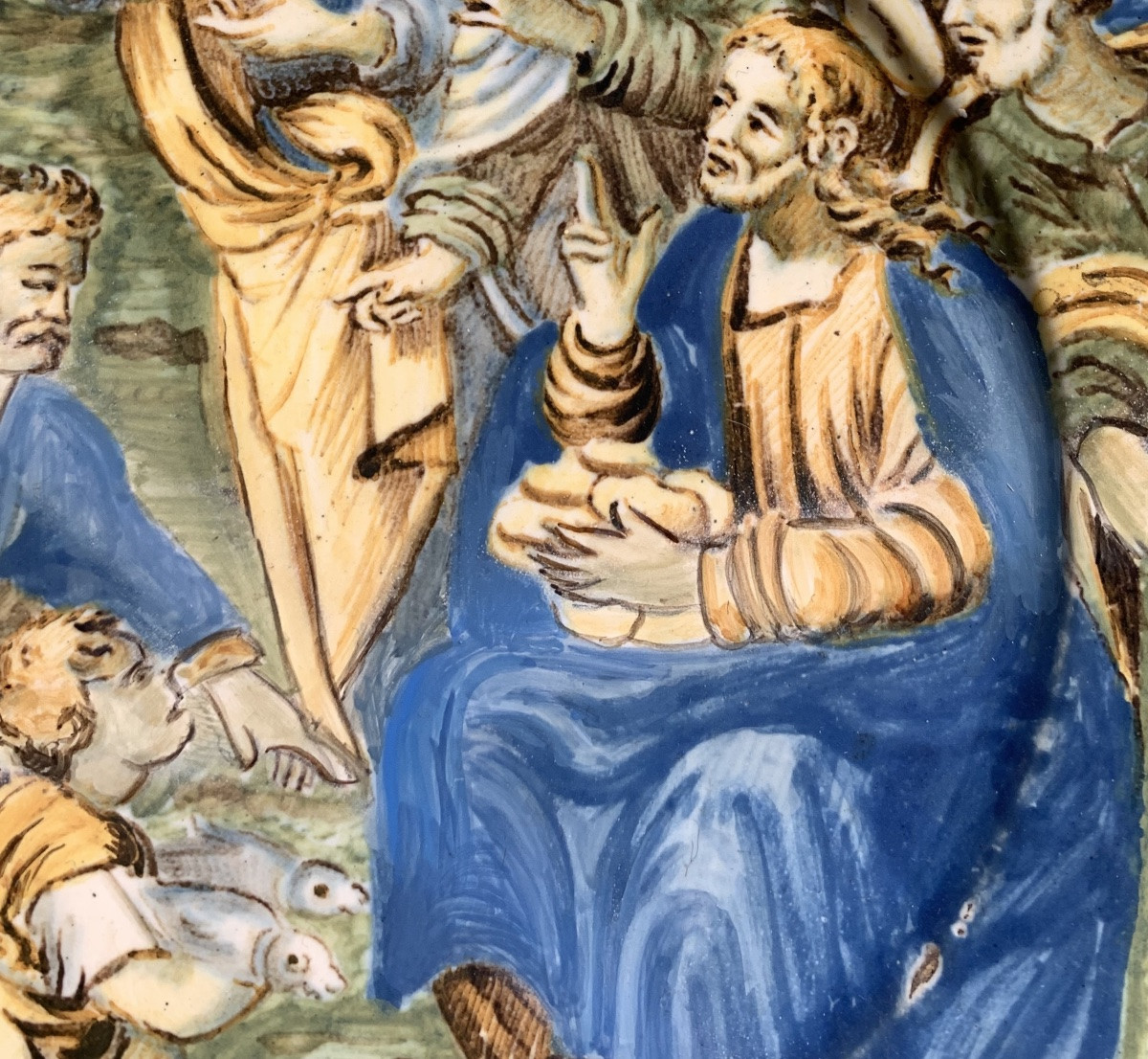Faïence De Castelli, Assiette Avec Le Miracle Des Pains Et Des Poissons, Milieu Du XVIIIe -photo-2