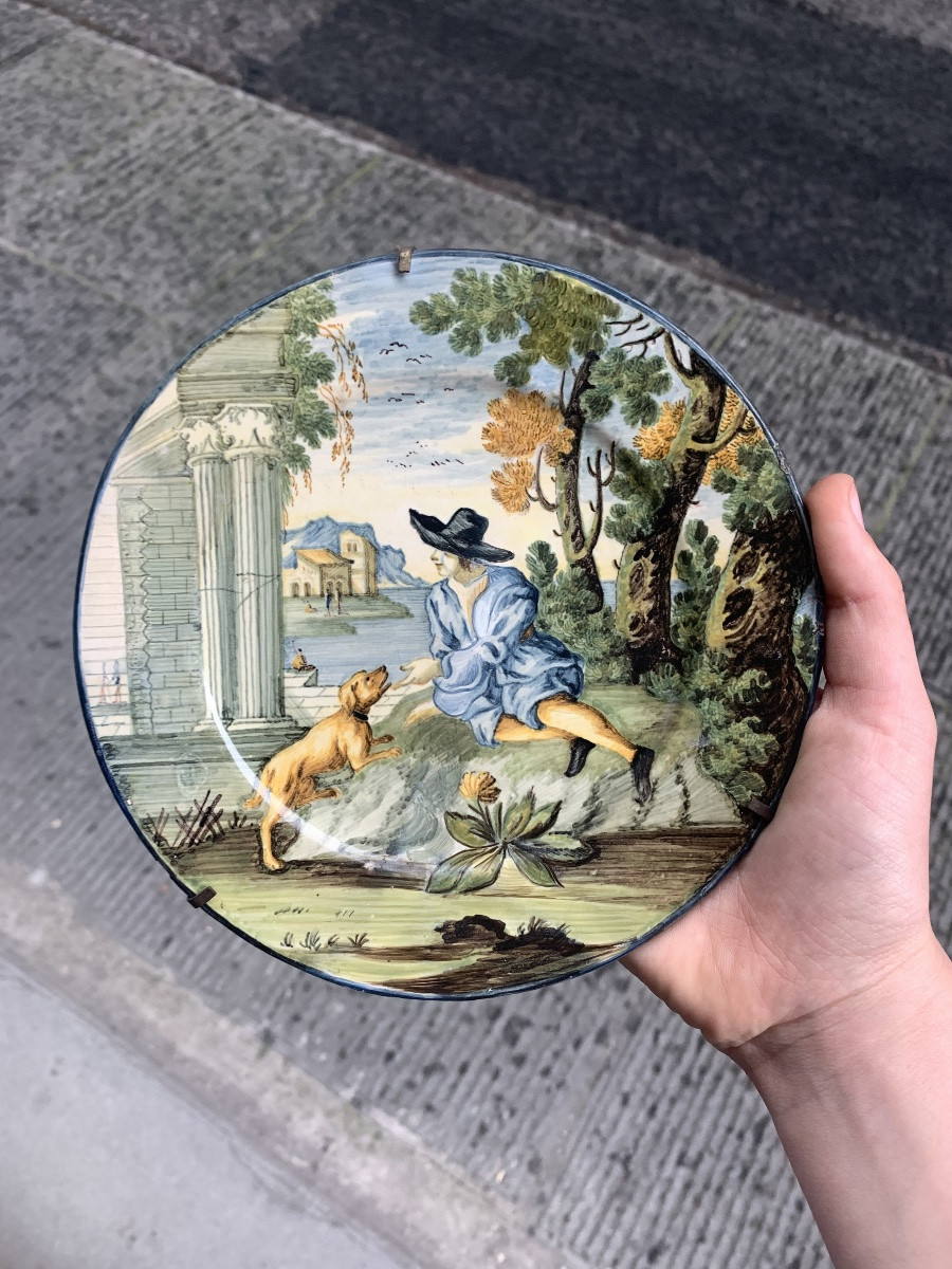 Faïence De Castelli, Assiette Avec Le Miracle Des Pains Et Des Poissons, Milieu Du XVIIIe -photo-8