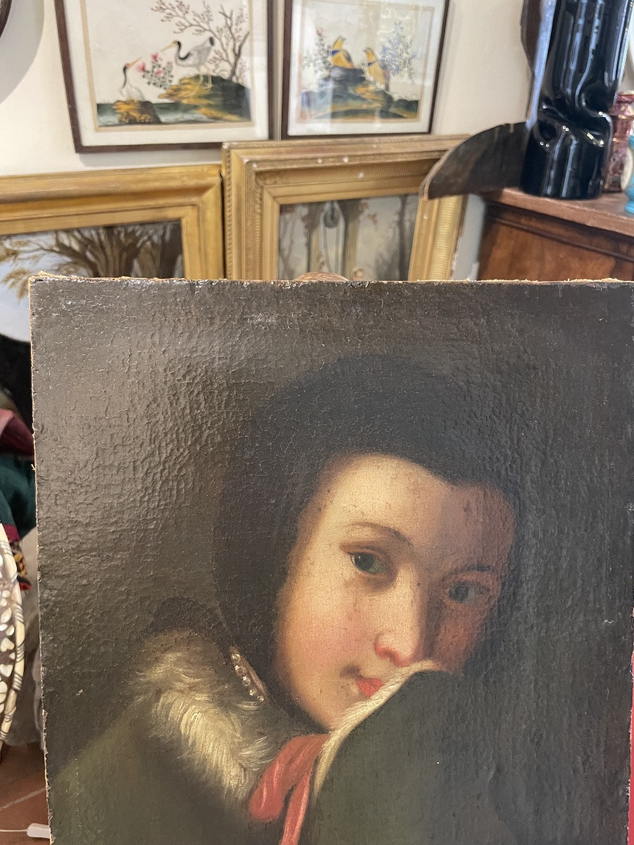Portrait De Jeune Femme Au Manteau Bordé De Fourrure.  Entourage De Pietro Rotari-photo-1