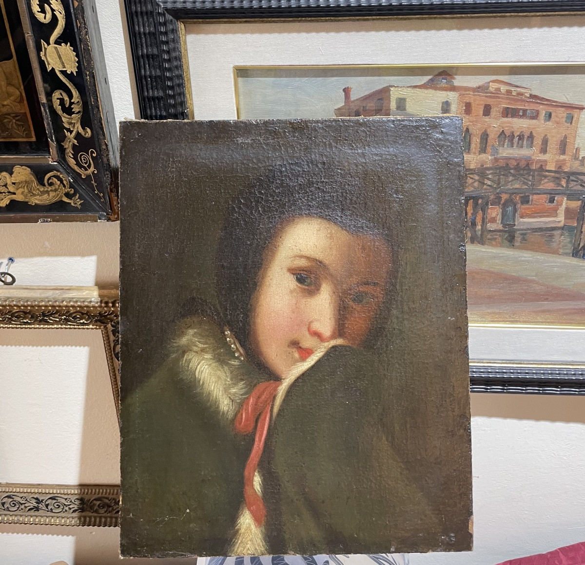 Portrait De Jeune Femme Au Manteau Bordé De Fourrure.  Entourage De Pietro Rotari-photo-8