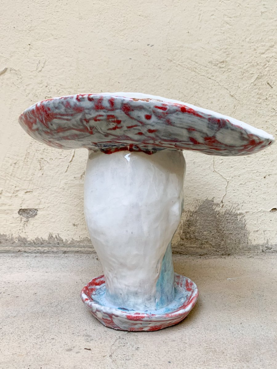 Woman With Hat, Enamelled Ceramic By Giorgio Rossi-photo-1
