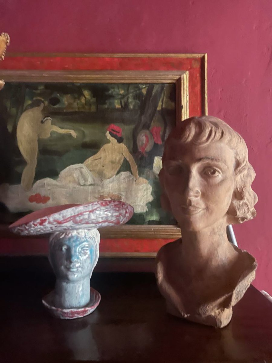 Woman With Hat, Enamelled Ceramic By Giorgio Rossi-photo-4