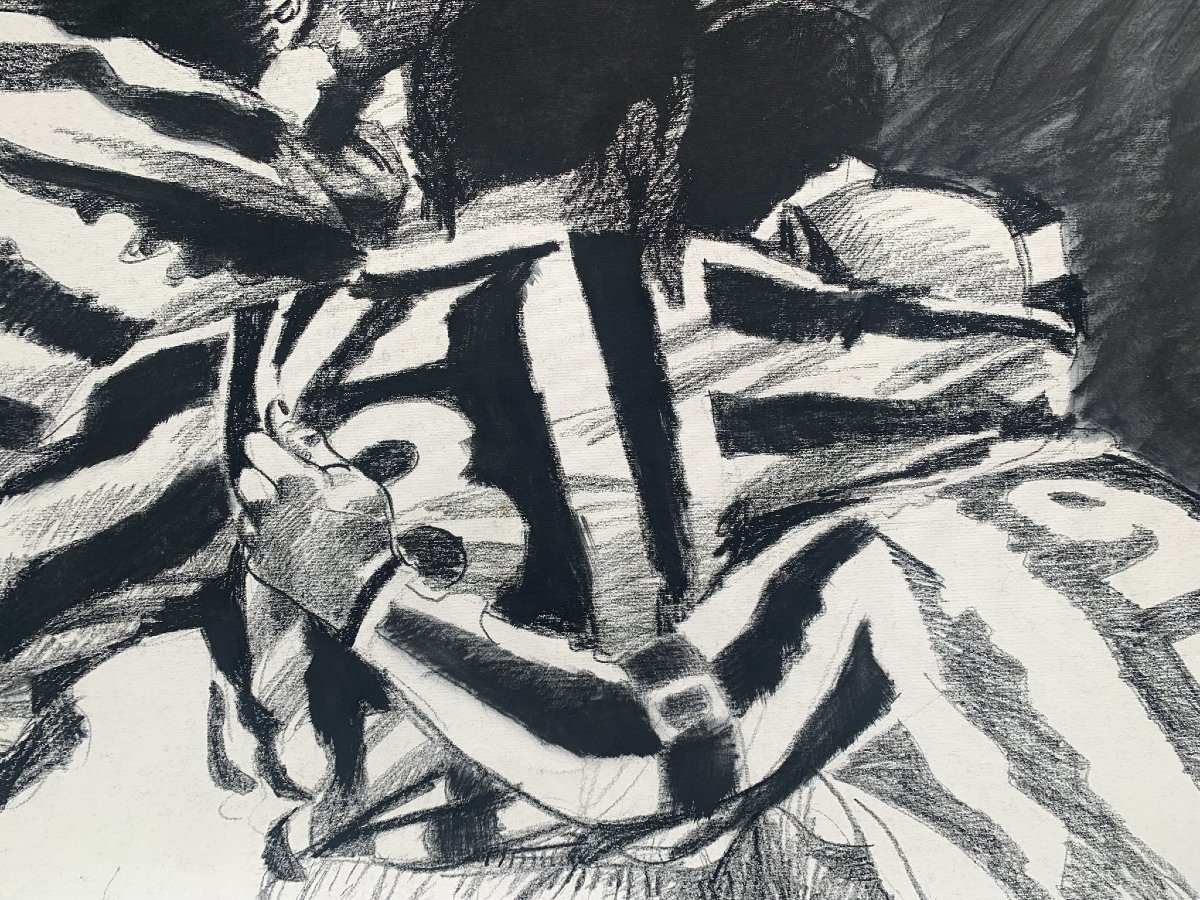 Juventus – Dessin de football : l’étreinte après le but.  Marco Silombria-photo-3