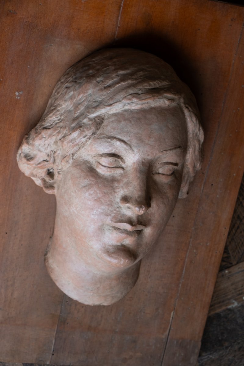 Giorgio Rossi (1894-1981) Woman’s Face, Terracotta, Circa 1920–1930 Tuscan Sculptor-photo-3